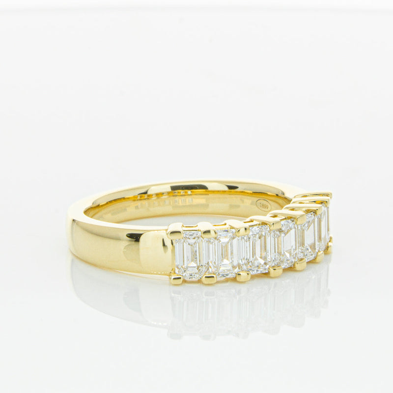 18ct Yellow Gold 1.32ct Emerald Cut Diamond Asra Ring-Ring-Walker & Hall