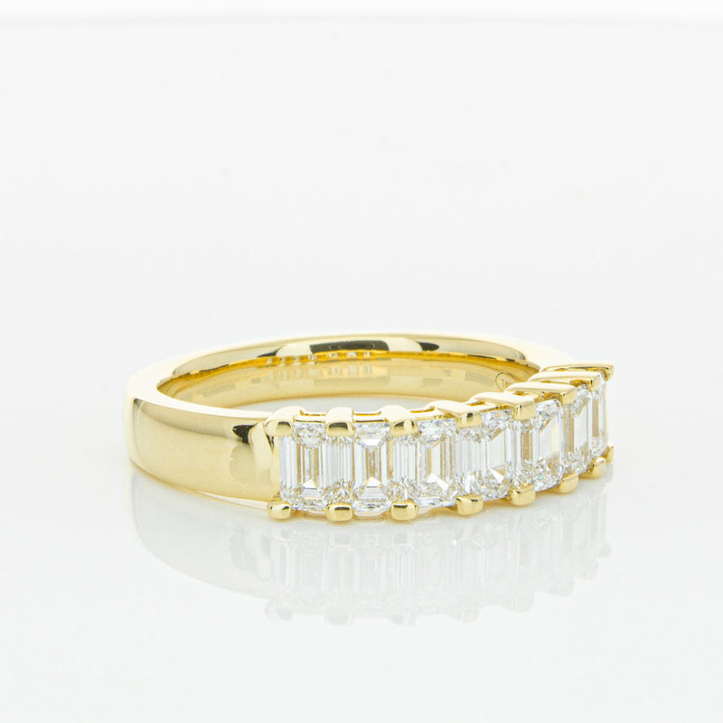 18ct Yellow Gold 1.32ct Emerald Cut Diamond Asra Ring-Ring-Walker & Hall