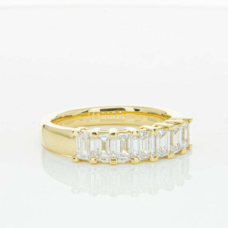 18ct Yellow Gold 1.32ct Emerald Cut Diamond Asra Ring-Ring-Walker & Hall