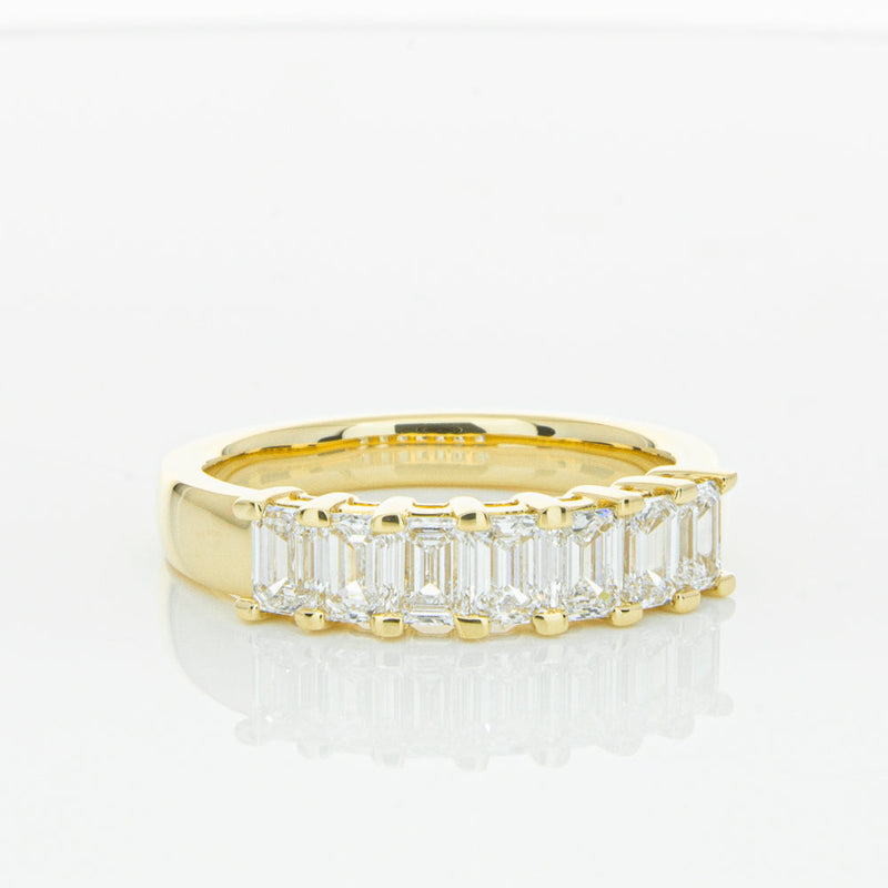 18ct Yellow Gold 1.32ct Emerald Cut Diamond Asra Ring-Ring-Walker & Hall