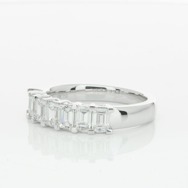 18ct White Gold 1.35ct Emerald Cut Diamond Asra Ring-Ring-Walker & Hall