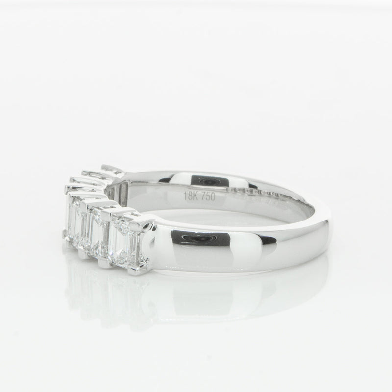 18ct White Gold 1.35ct Emerald Cut Diamond Asra Ring-Ring-Walker & Hall