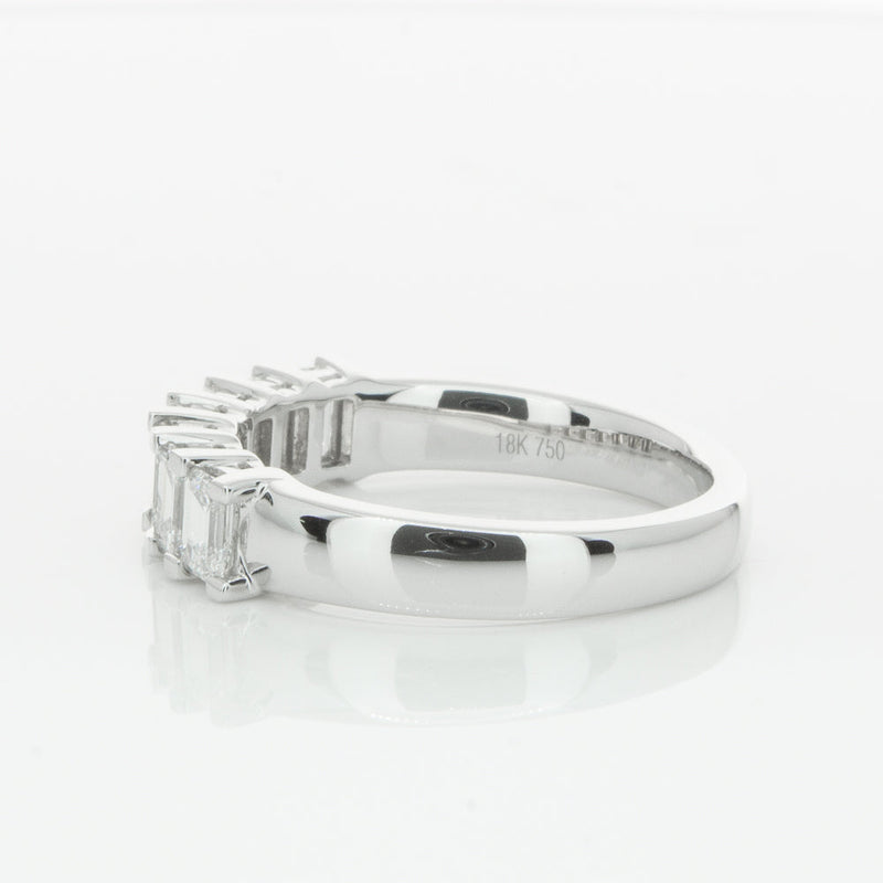 18ct White Gold 1.35ct Emerald Cut Diamond Asra Ring-Ring-Walker & Hall