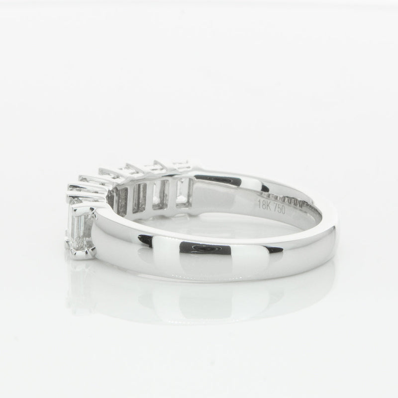 18ct White Gold 1.35ct Emerald Cut Diamond Asra Ring-Ring-Walker & Hall