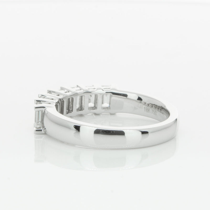 18ct White Gold 1.35ct Emerald Cut Diamond Asra Ring-Ring-Walker & Hall