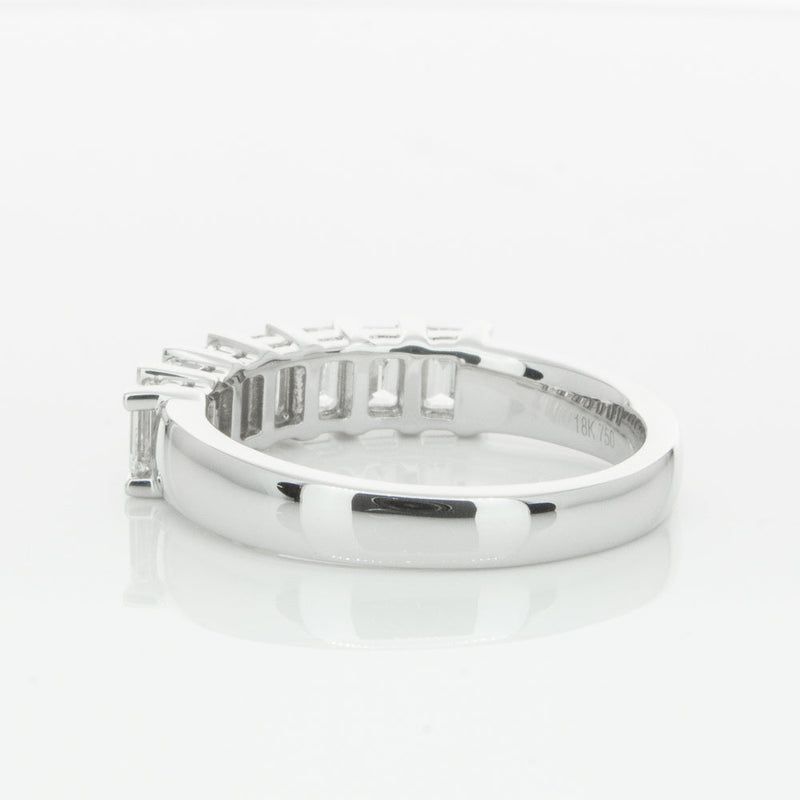 18ct White Gold 1.30ct Emerald Cut Diamond Asra Ring-Ring-Walker & Hall