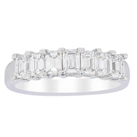 18ct White Gold 1.30ct Emerald Cut Diamond Asra Ring-Ring-Walker & Hall