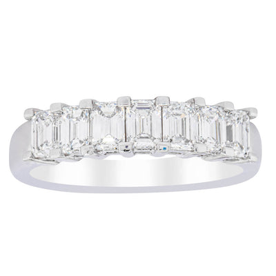 18ct White Gold 1.30ct Emerald Cut Diamond Asra Ring-Ring-Walker & Hall