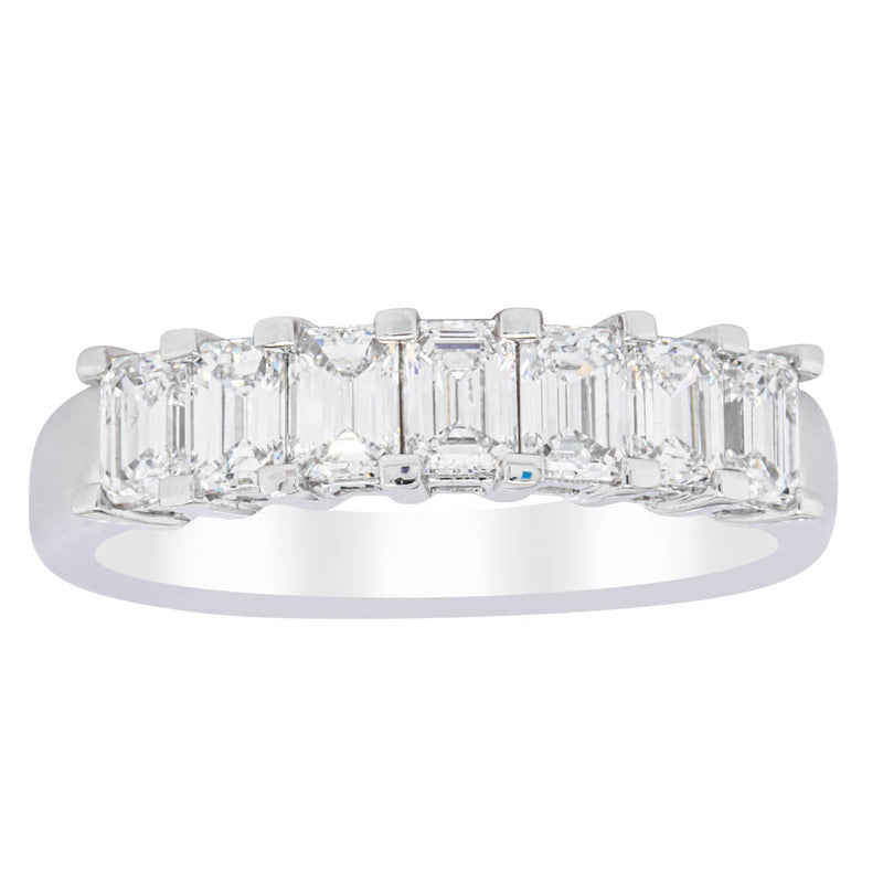 18ct White Gold 1.30ct Emerald Cut Diamond Asra Ring-Ring-Walker & Hall