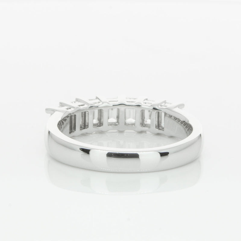 18ct White Gold 1.35ct Emerald Cut Diamond Asra Ring-Ring-Walker & Hall