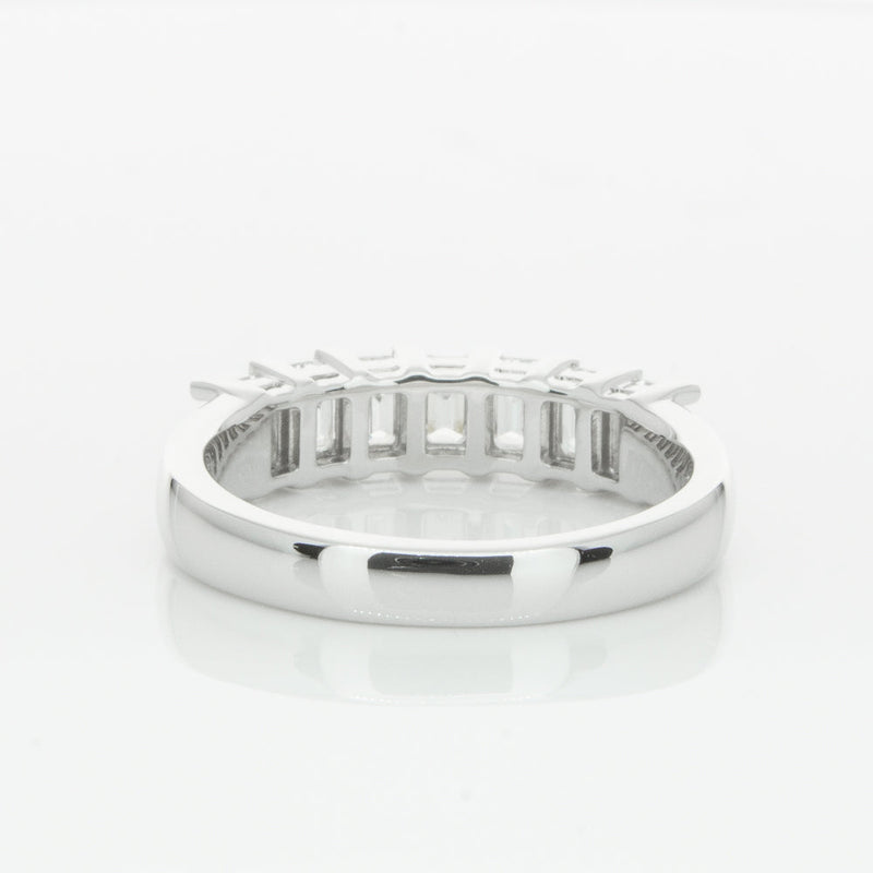 18ct White Gold 1.35ct Emerald Cut Diamond Asra Ring-Ring-Walker & Hall