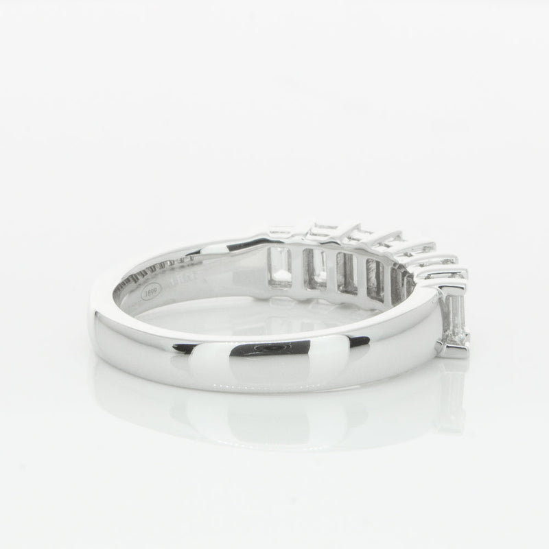 18ct White Gold 1.30ct Emerald Cut Diamond Asra Ring-Ring-Walker & Hall