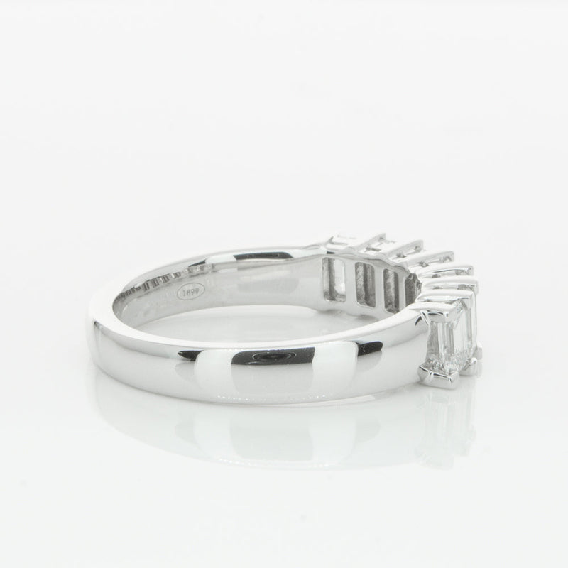18ct White Gold 1.35ct Emerald Cut Diamond Asra Ring-Ring-Walker & Hall
