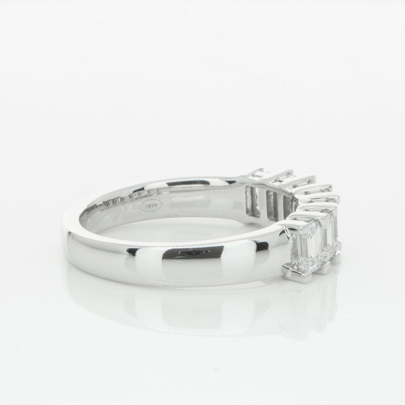 18ct White Gold 1.30ct Emerald Cut Diamond Asra Ring-Ring-Walker & Hall