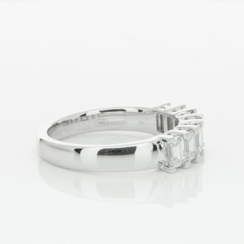 18ct White Gold 1.30ct Emerald Cut Diamond Asra Ring-Ring-Walker & Hall