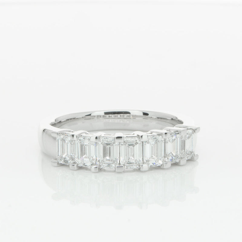 18ct White Gold 1.35ct Emerald Cut Diamond Asra Ring-Ring-Walker & Hall