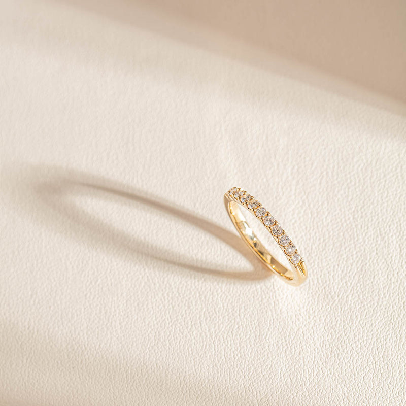 14ct Yellow Gold Diamond Luna Band-Ring-Walker & Hall