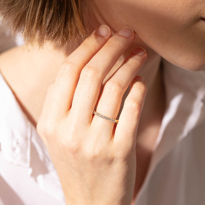 14ct Yellow Gold Diamond Luna Band-Ring-Walker & Hall