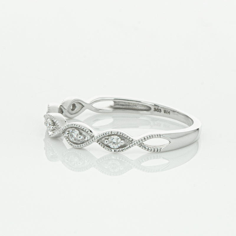 14ct White Gold Diamond Rapunzel Band-Ring-Walker & Hall