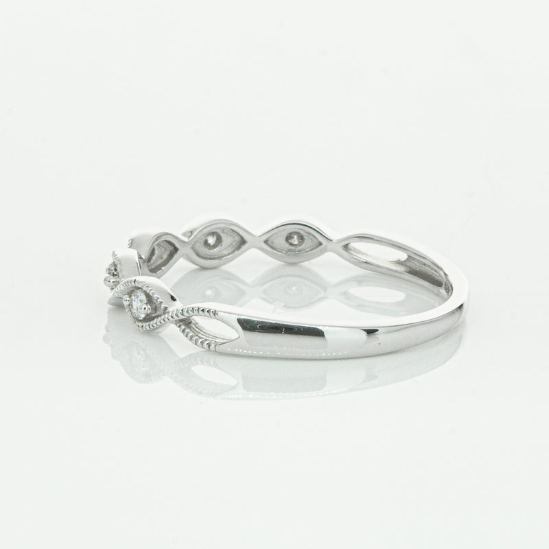 14ct White Gold Diamond Rapunzel Band-Ring-Walker & Hall