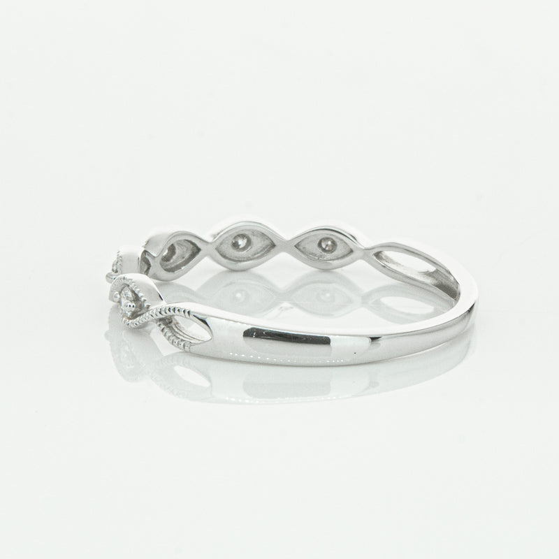 14ct White Gold Diamond Rapunzel Band-Ring-Walker & Hall