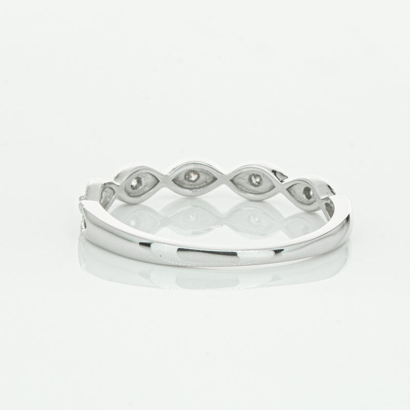 14ct White Gold Diamond Rapunzel Band-Ring-Walker & Hall