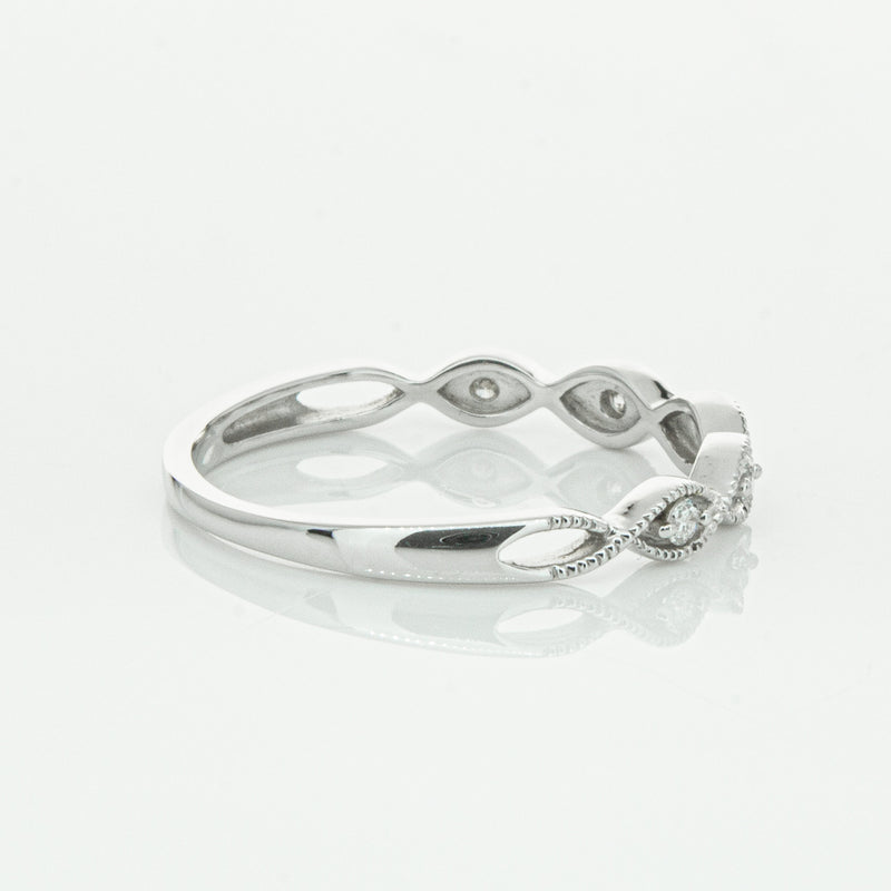 14ct White Gold Diamond Rapunzel Band-Ring-Walker & Hall