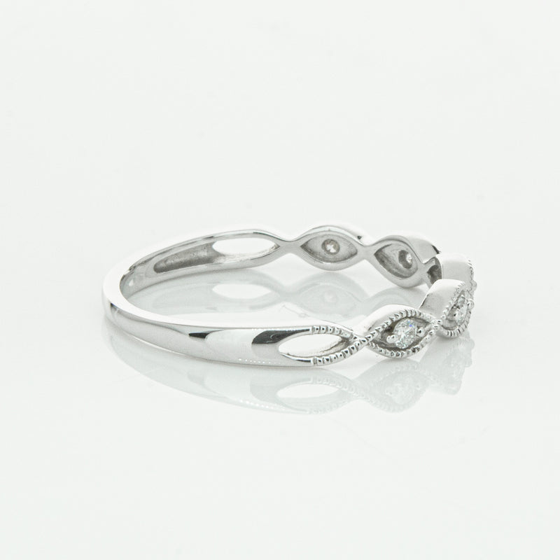 14ct White Gold Diamond Rapunzel Band-Ring-Walker & Hall