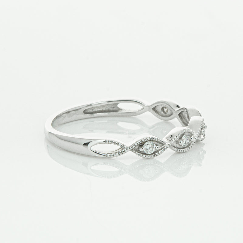 14ct White Gold Diamond Rapunzel Band-Ring-Walker & Hall