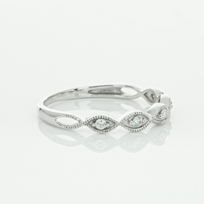 14ct White Gold Diamond Rapunzel Band-Ring-Walker & Hall