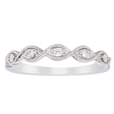 14ct White Gold Diamond Rapunzel Band-Ring-Walker & Hall
