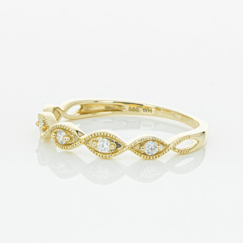 14ct Yellow Gold Diamond Rapunzel Band-Ring-Walker & Hall