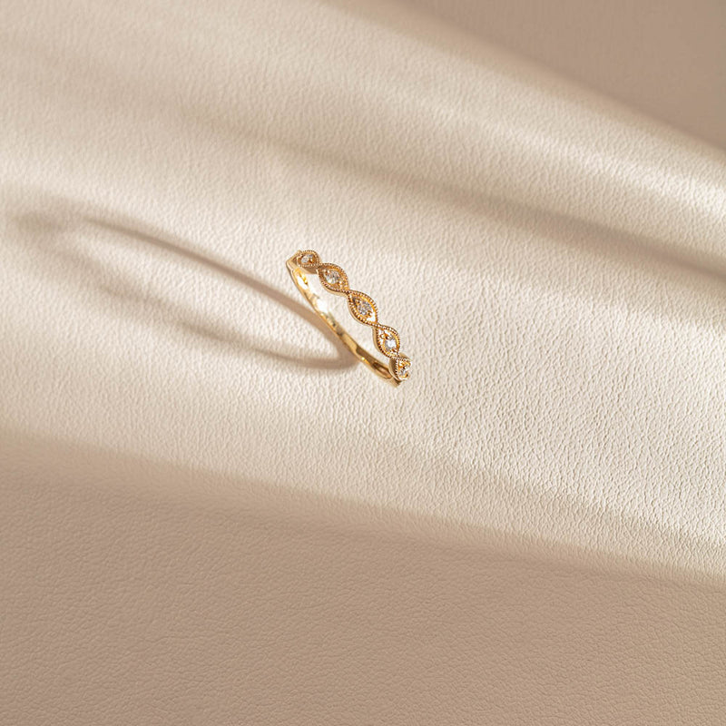 14ct Yellow Gold Diamond Rapunzel Band-Ring-Walker & Hall