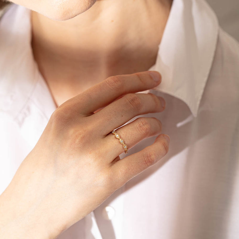 14ct Yellow Gold Diamond Rapunzel Band-Ring-Walker & Hall