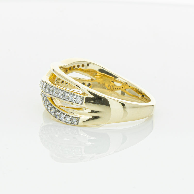 14ct Yellow Gold Diamond Nevaeh Band-Ring-Walker & Hall