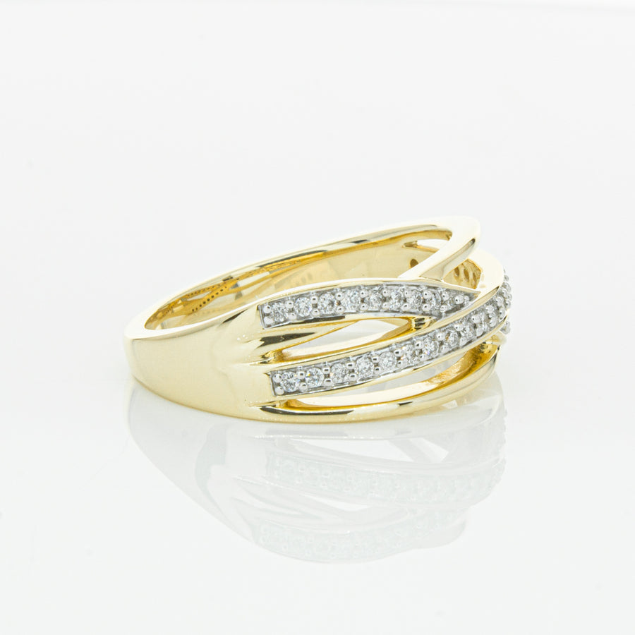 14ct Yellow Gold Diamond Nevaeh Band-Ring-Walker & Hall