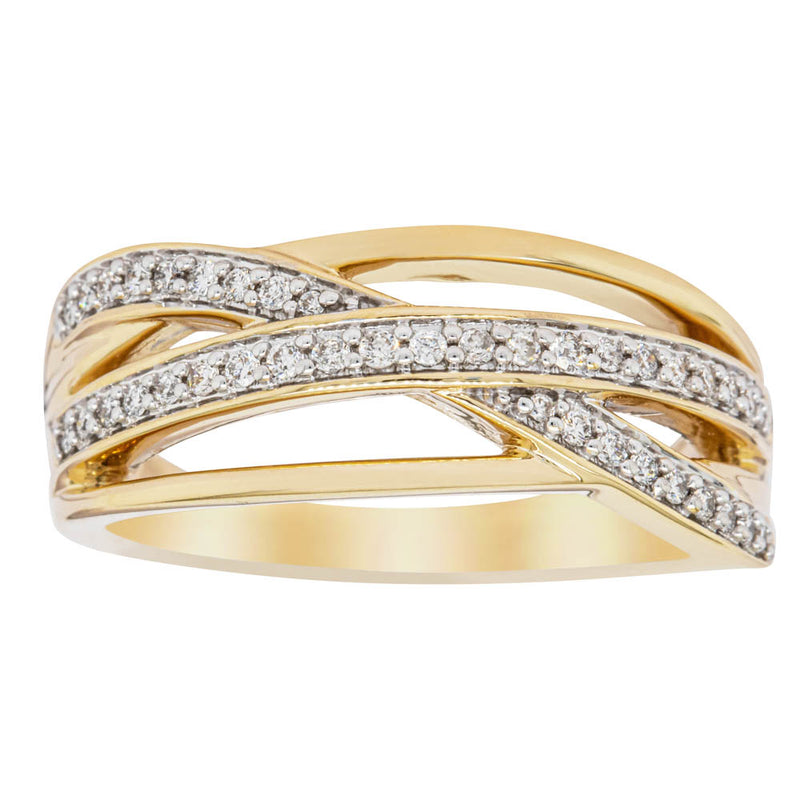 14ct Yellow Gold Diamond Nevaeh Band-Ring-Walker & Hall