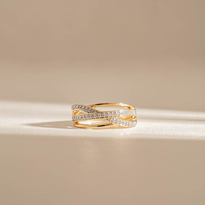 14ct Yellow Gold Diamond Nevaeh Band-Ring-Walker & Hall