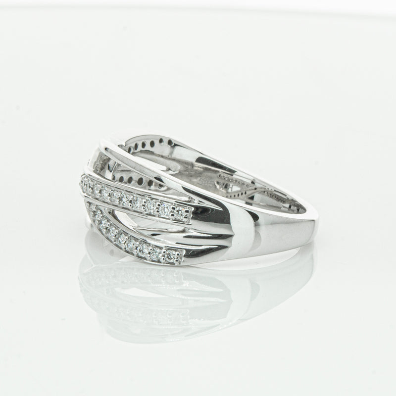 14ct White Gold Diamond Nevaeh Band-Ring-Walker & Hall