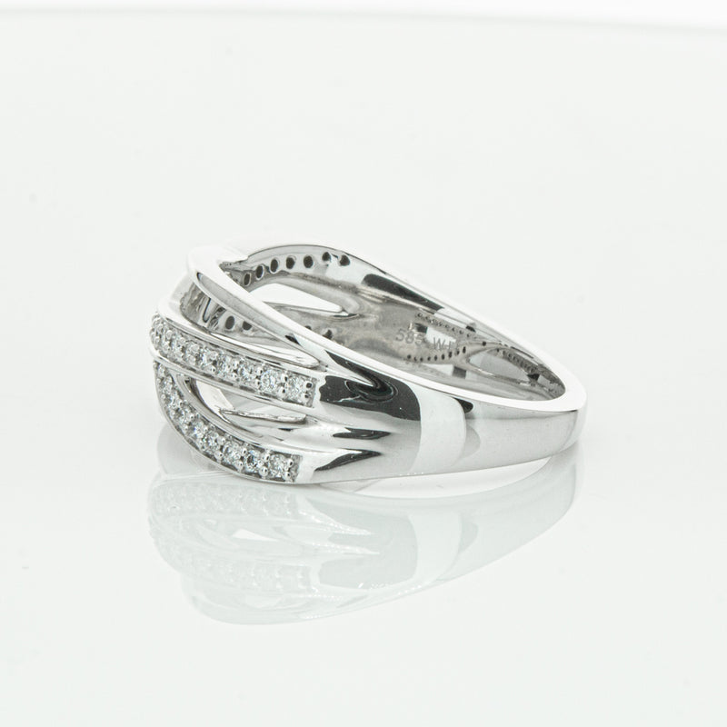 14ct White Gold Diamond Nevaeh Band-Ring-Walker & Hall