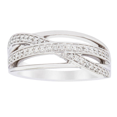14ct White Gold Diamond Nevaeh Band-Ring-Walker & Hall