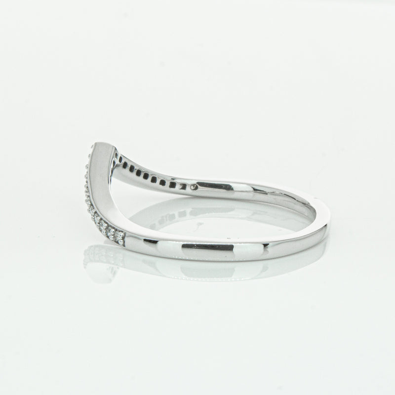 14ct White Gold Diamond Chevron Band-Ring-Walker & Hall