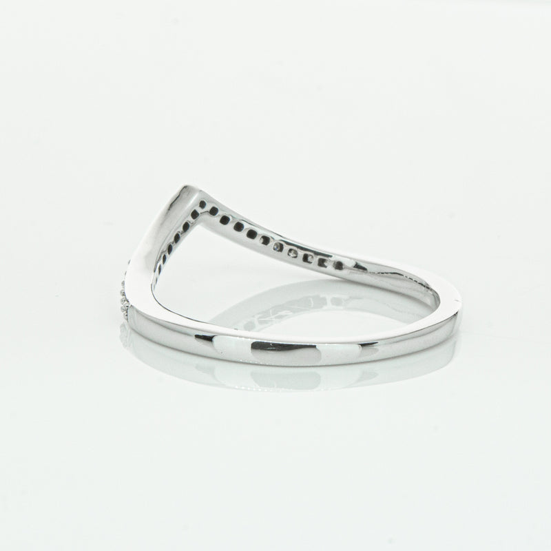 14ct White Gold Diamond Chevron Band-Ring-Walker & Hall