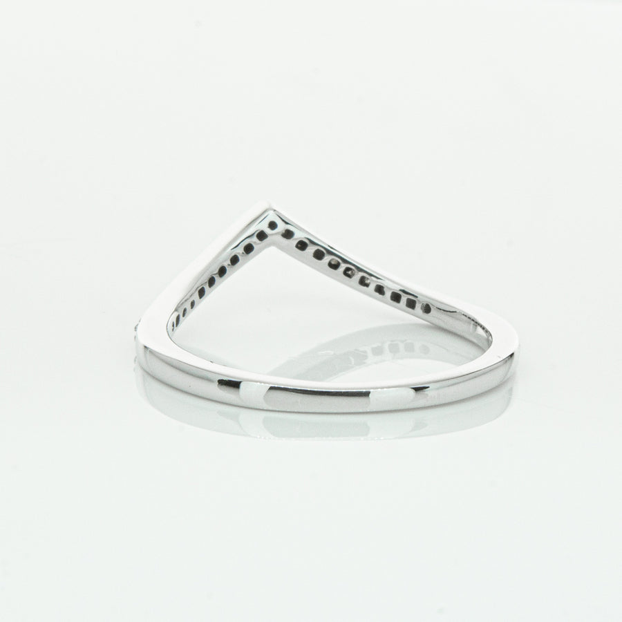 14ct White Gold Diamond Chevron Band-Ring-Walker & Hall