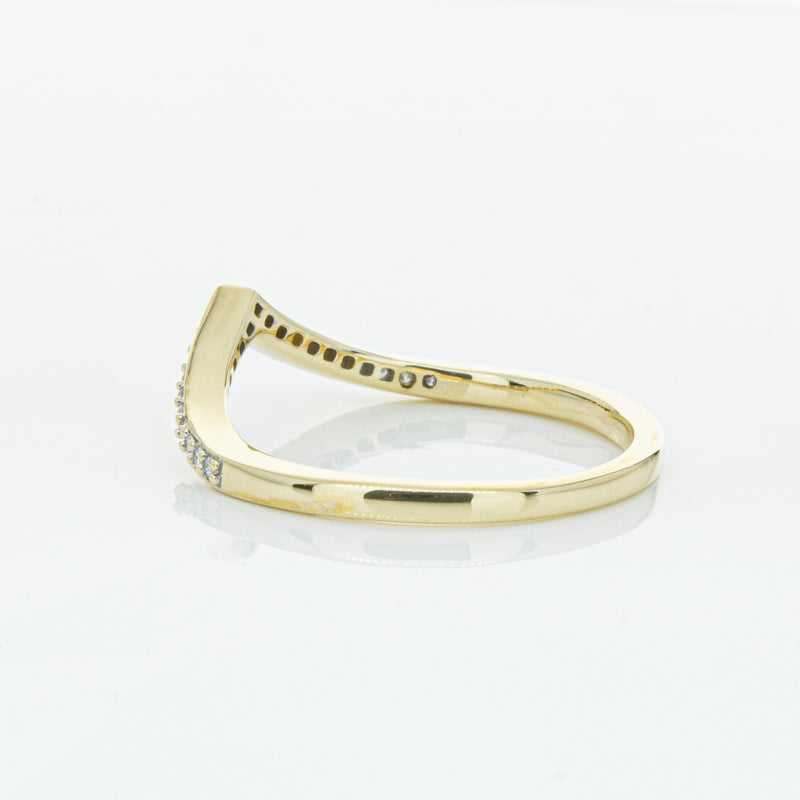 14ct Yellow Gold Diamond Chevron Band-Ring-Walker & Hall