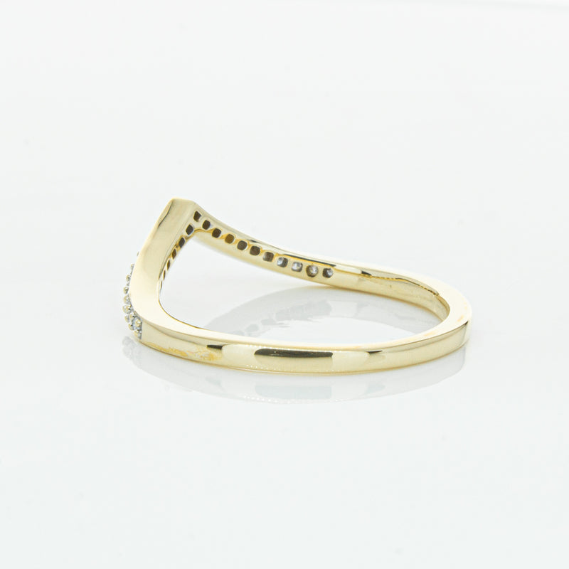 14ct Yellow Gold Diamond Chevron Band-Ring-Walker & Hall