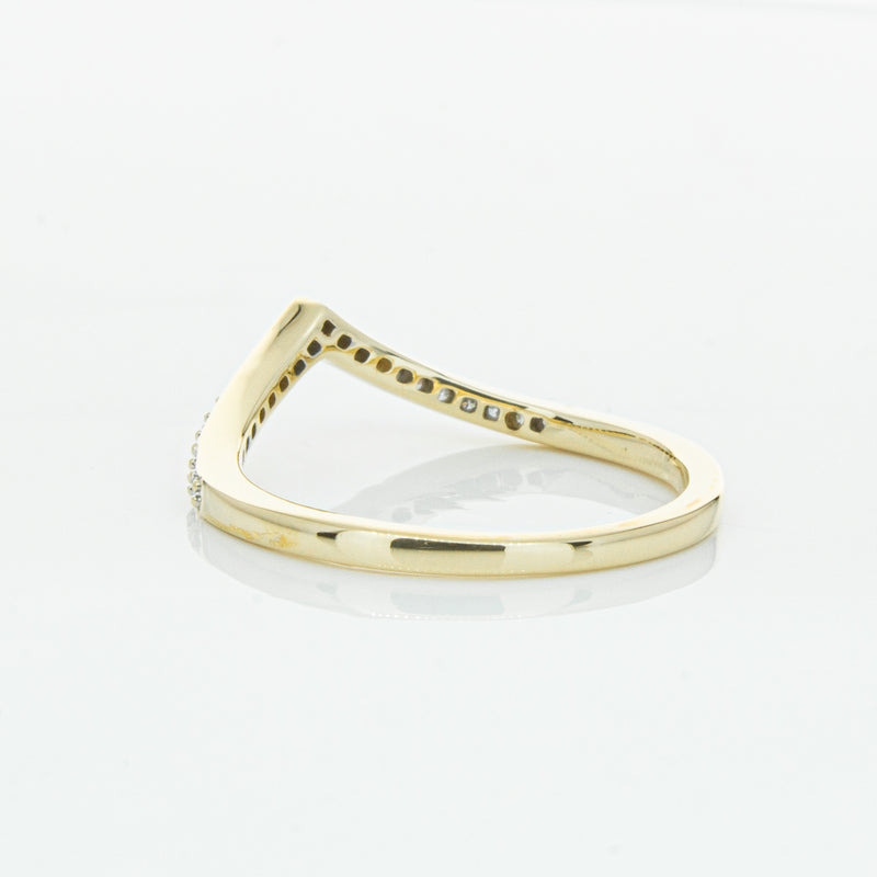 14ct Yellow Gold Diamond Chevron Band-Ring-Walker & Hall