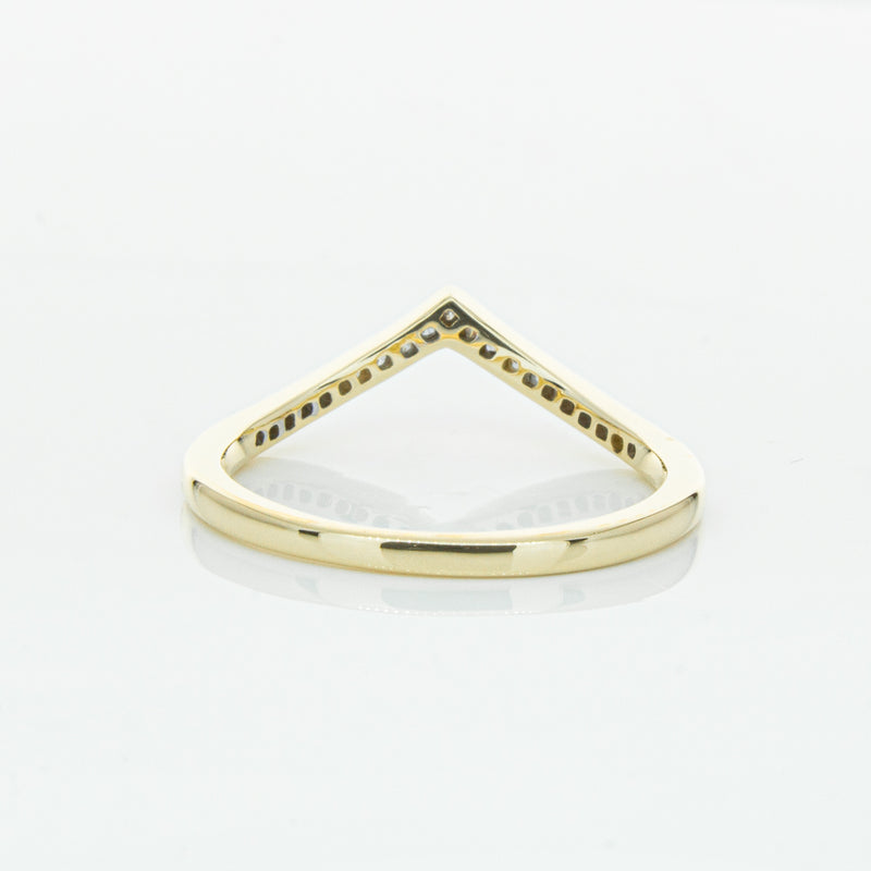 14ct Yellow Gold Diamond Chevron Band-Ring-Walker & Hall