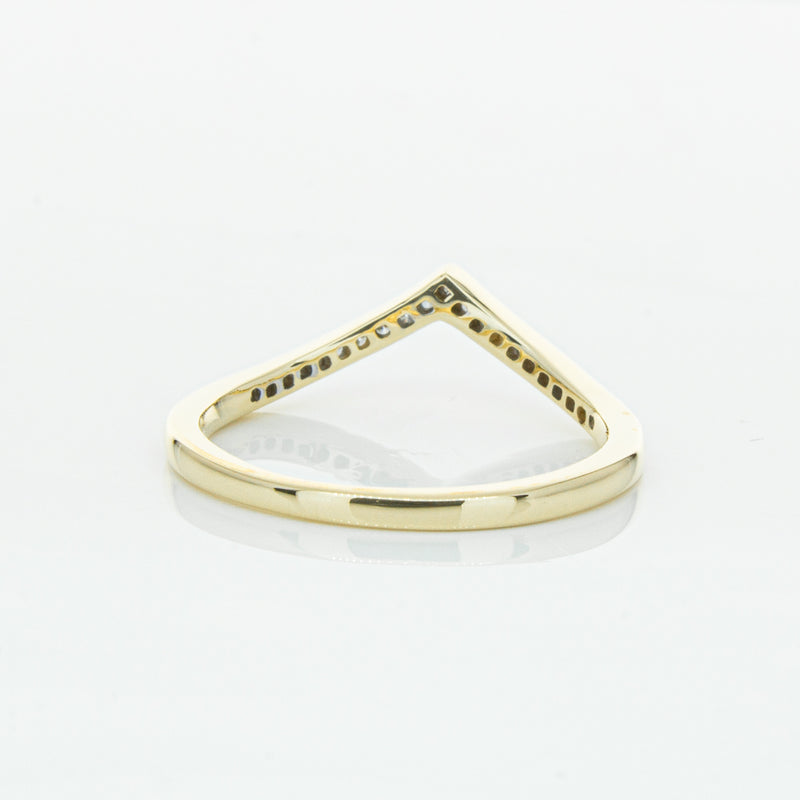 14ct Yellow Gold Diamond Chevron Band-Ring-Walker & Hall