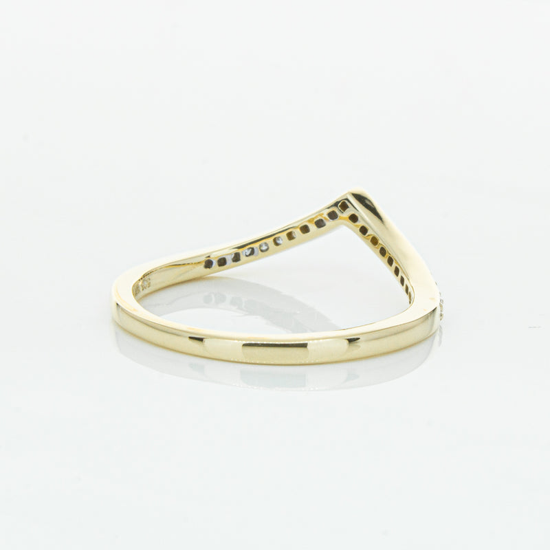 14ct Yellow Gold Diamond Chevron Band-Ring-Walker & Hall